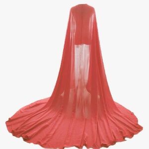 Elegant Red Sheer Cape (new in package)